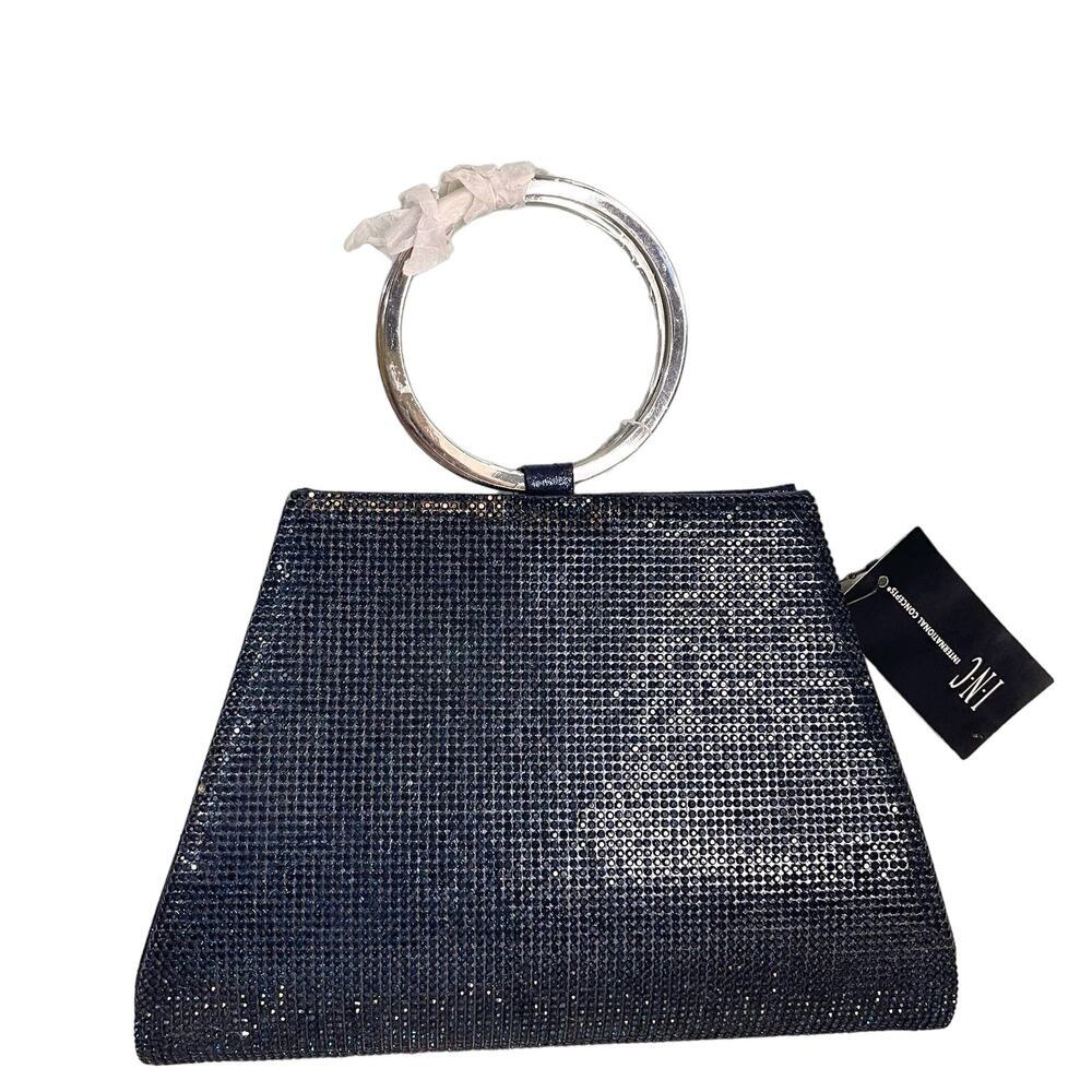 INC Brynn Bangle Clutch Convertible Blue Shoulder Bag NWT